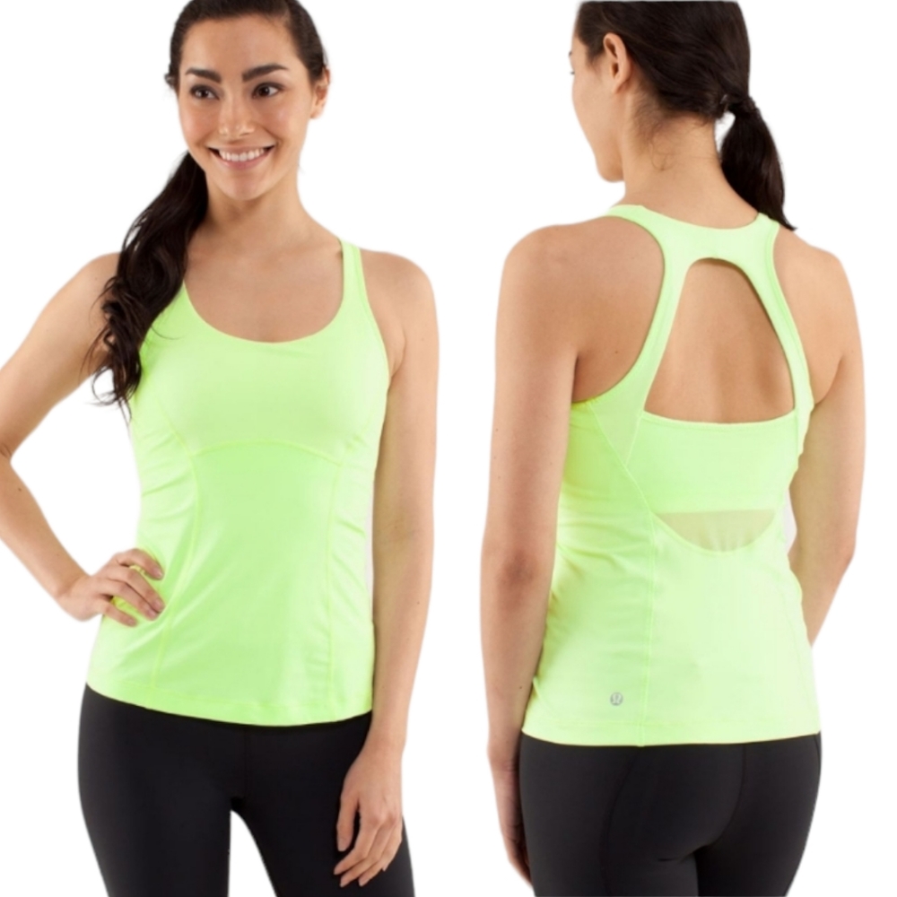 Lululemon Run: Pace Tank - Faded Zap - Size 4
